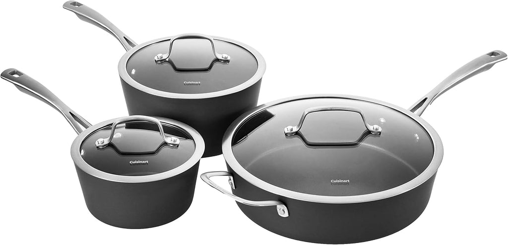 Conical Hard Anodized Cookware Set, Black N36765