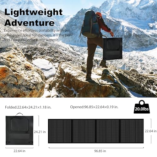 100 Watt 12V Foldable Solar Panel with Adjustable Kickstands J1219