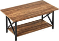 Large Walnut Coffee Table with Storage Shelf C138