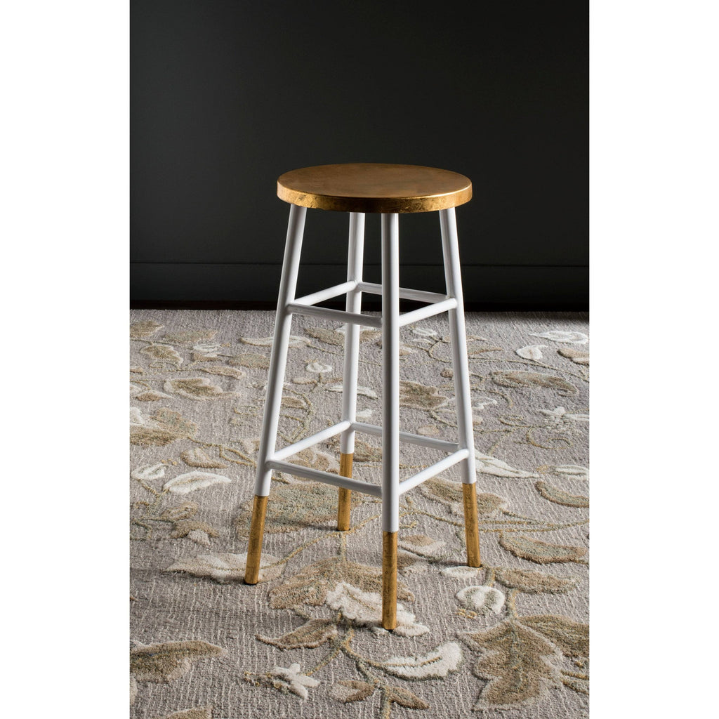 Metallic Bar Stool, White/Gold M247800