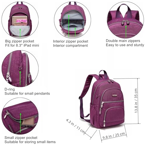 Mini Daypack with Anti-Theft Back Zipper Pocket, Durable Small Lightweight Backpack, Height 13 inches T769268