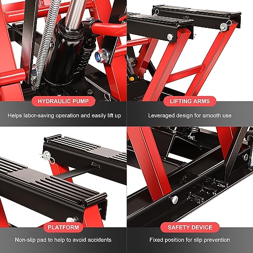 Motorcycle Lift Table 1000lbs Capacity Black W93035