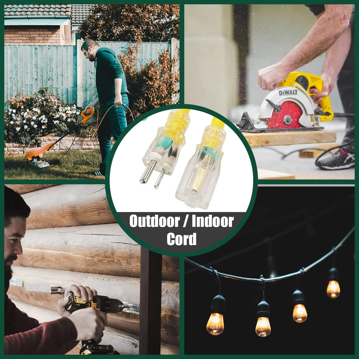 25 Ft 10/3 SJTW Yellow Outdoor/Indoor Extension Cord G72900