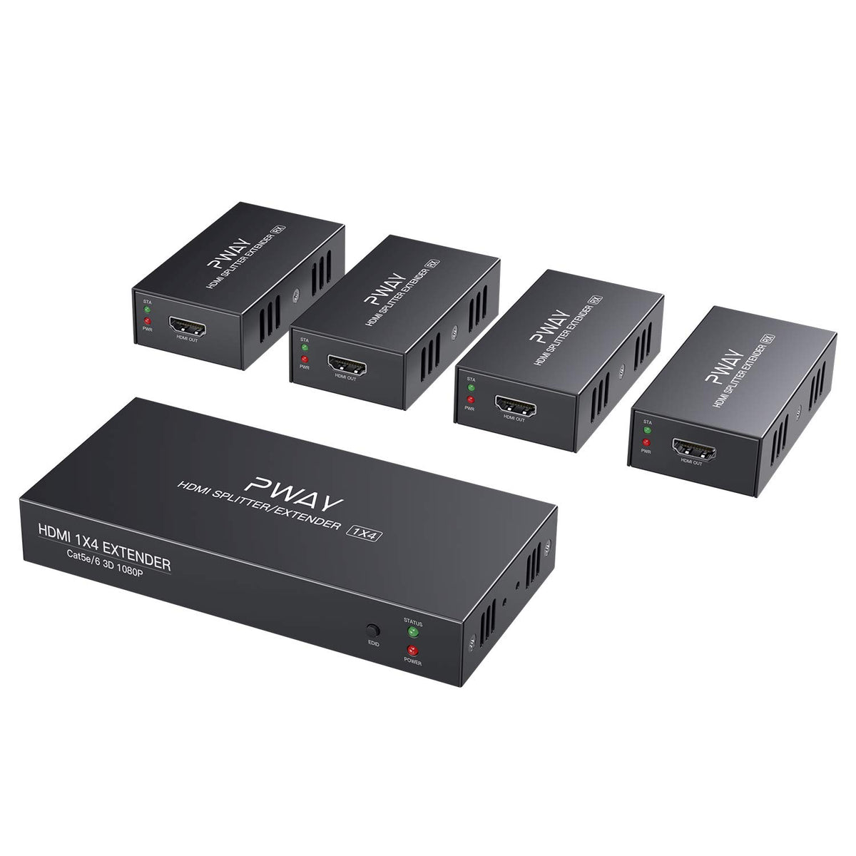 HDMI Extender Splitter 1x2 Port 1080P Over Cat5e/Cat6 Ethernet Cable Up to 50m Q888638