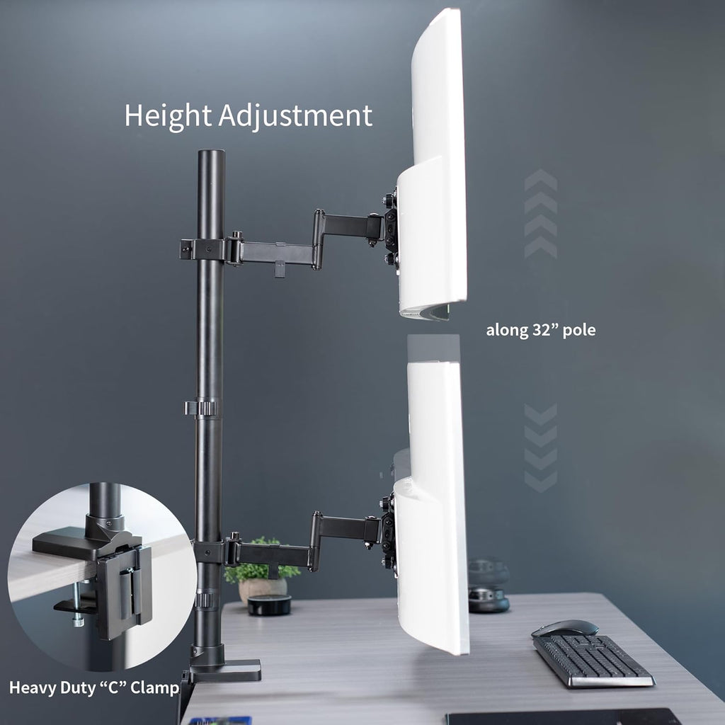 Black Dual Monitor Desk Mount for Ultrawide Screens up to 43 inches R71776