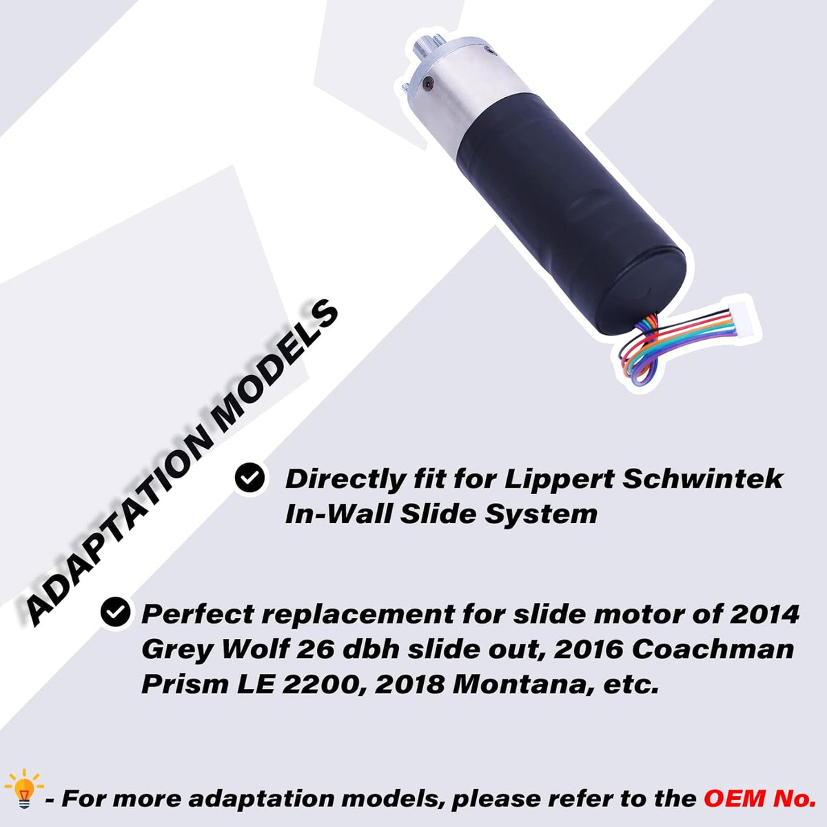 RV In-Wall Slide-Out Motor, 12V, 300:1 High Torque Gear Ratio D2509