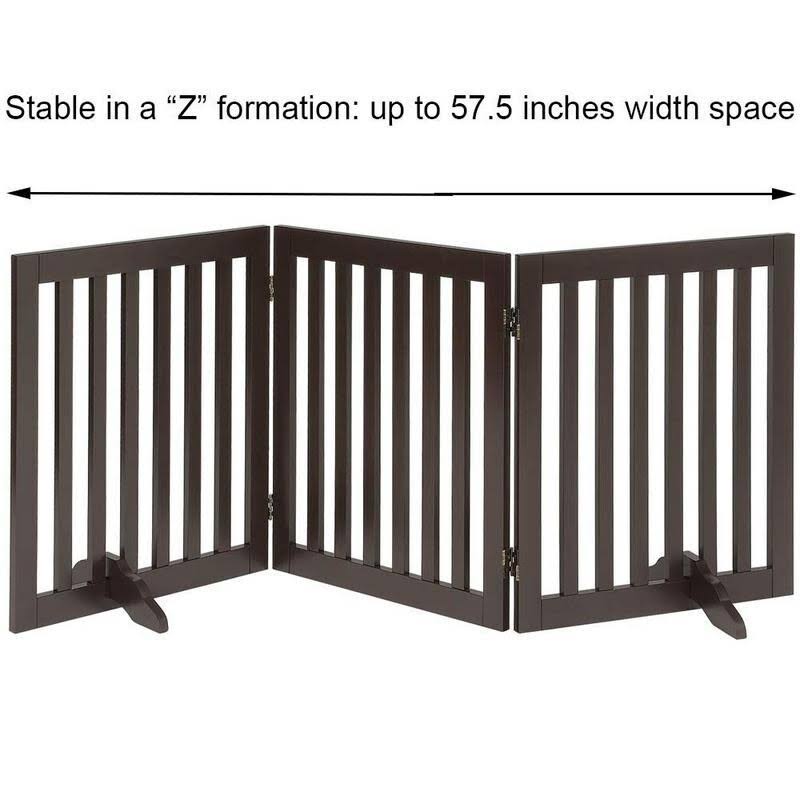 Freestanding Wooden Pet Gate 4 Panels C45556