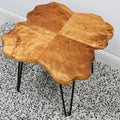 Live Edge Wood Coffee Table with Hairpin Legs Natural 21'' G9052