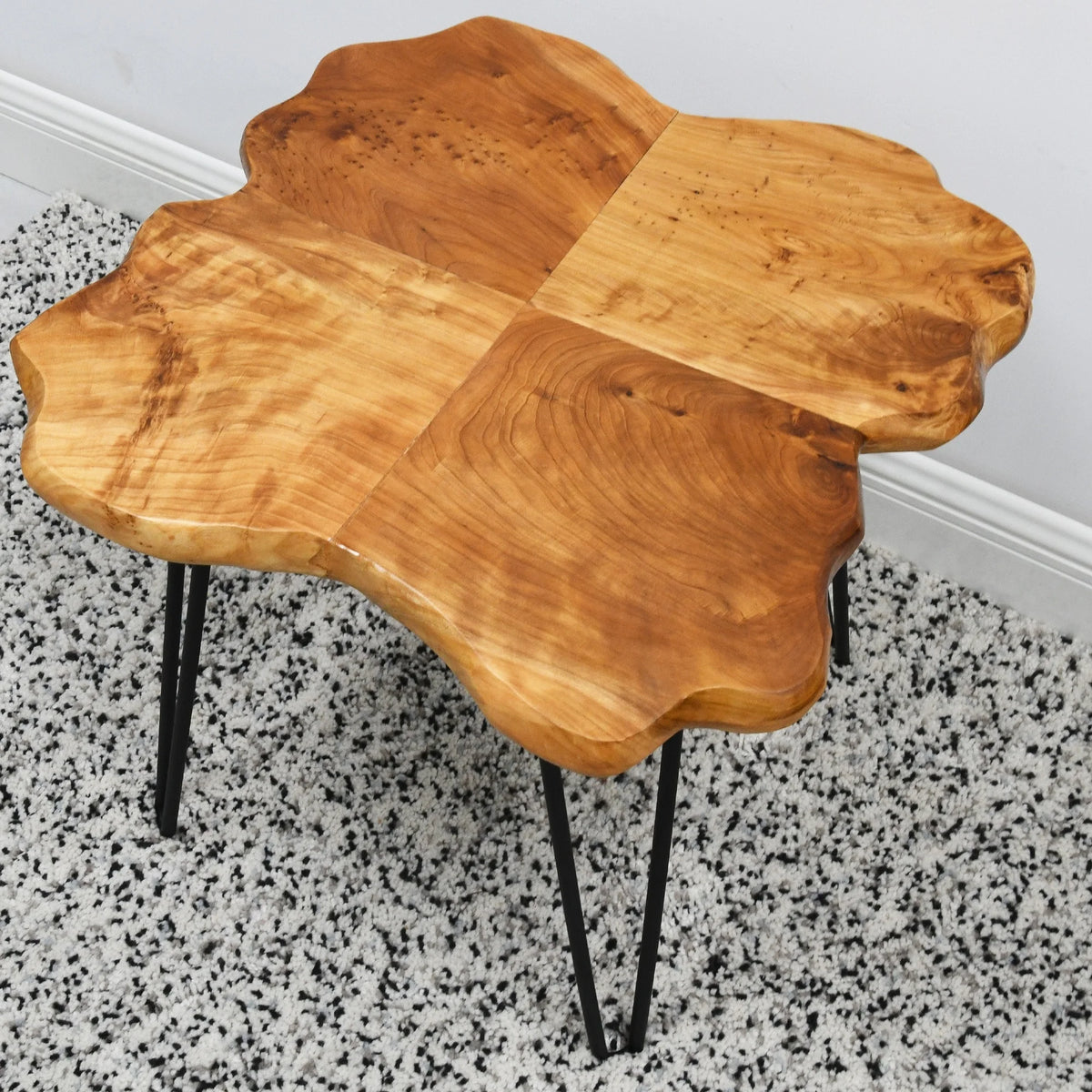 Live Edge Wood Coffee Table with Hairpin Legs Natural 21'' G9052