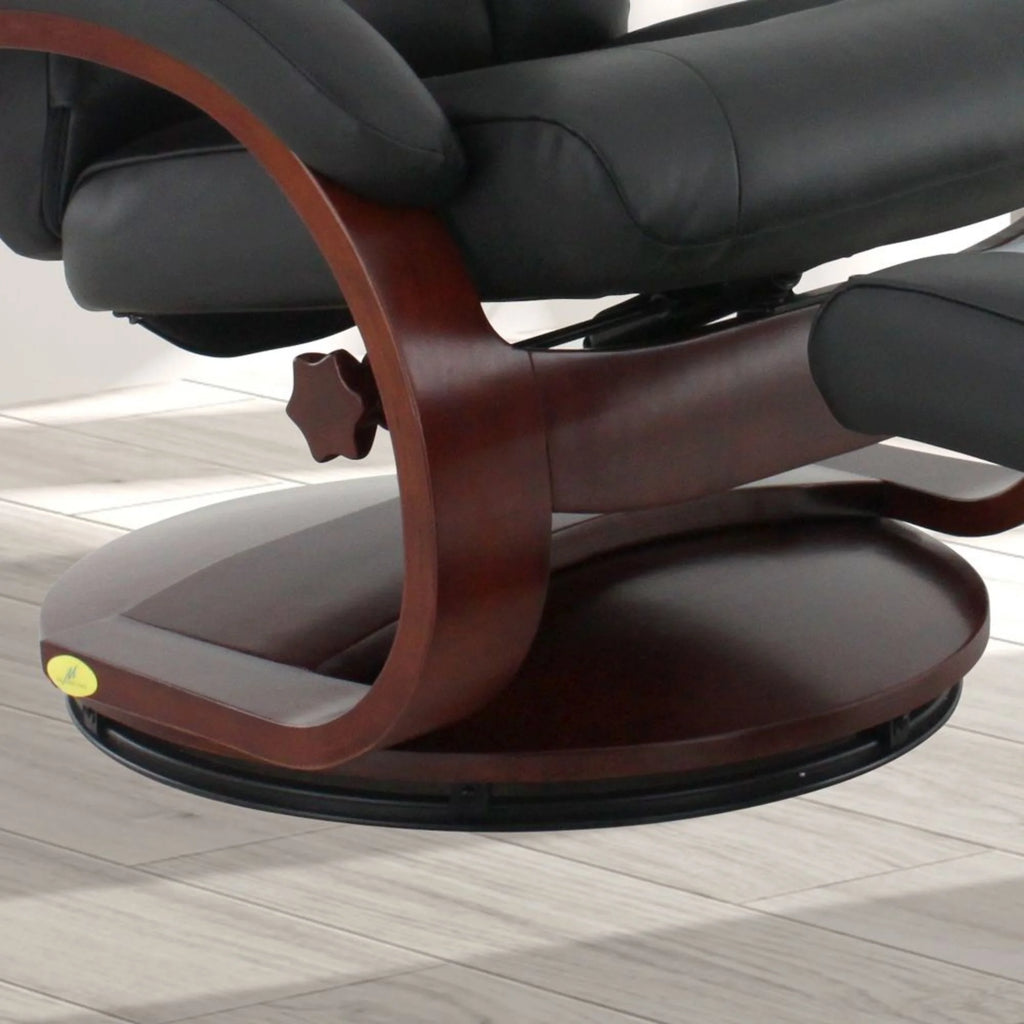 Black and Brown Recliner Chair with Ottoman E562