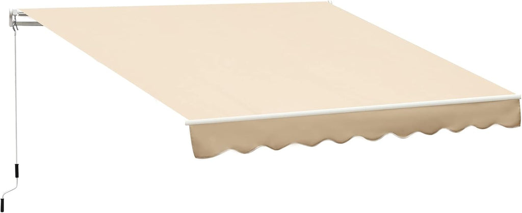 10' x 8' Manual Retractable Awning with UV Protection, Green Y3372
