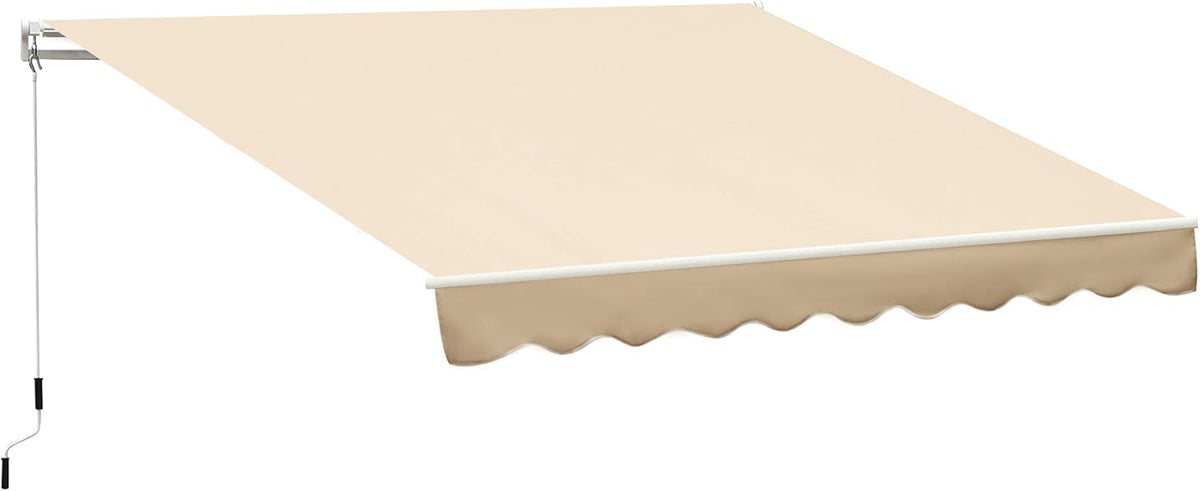 10' x 8' Manual Retractable Awning with UV Protection, Green Y3372