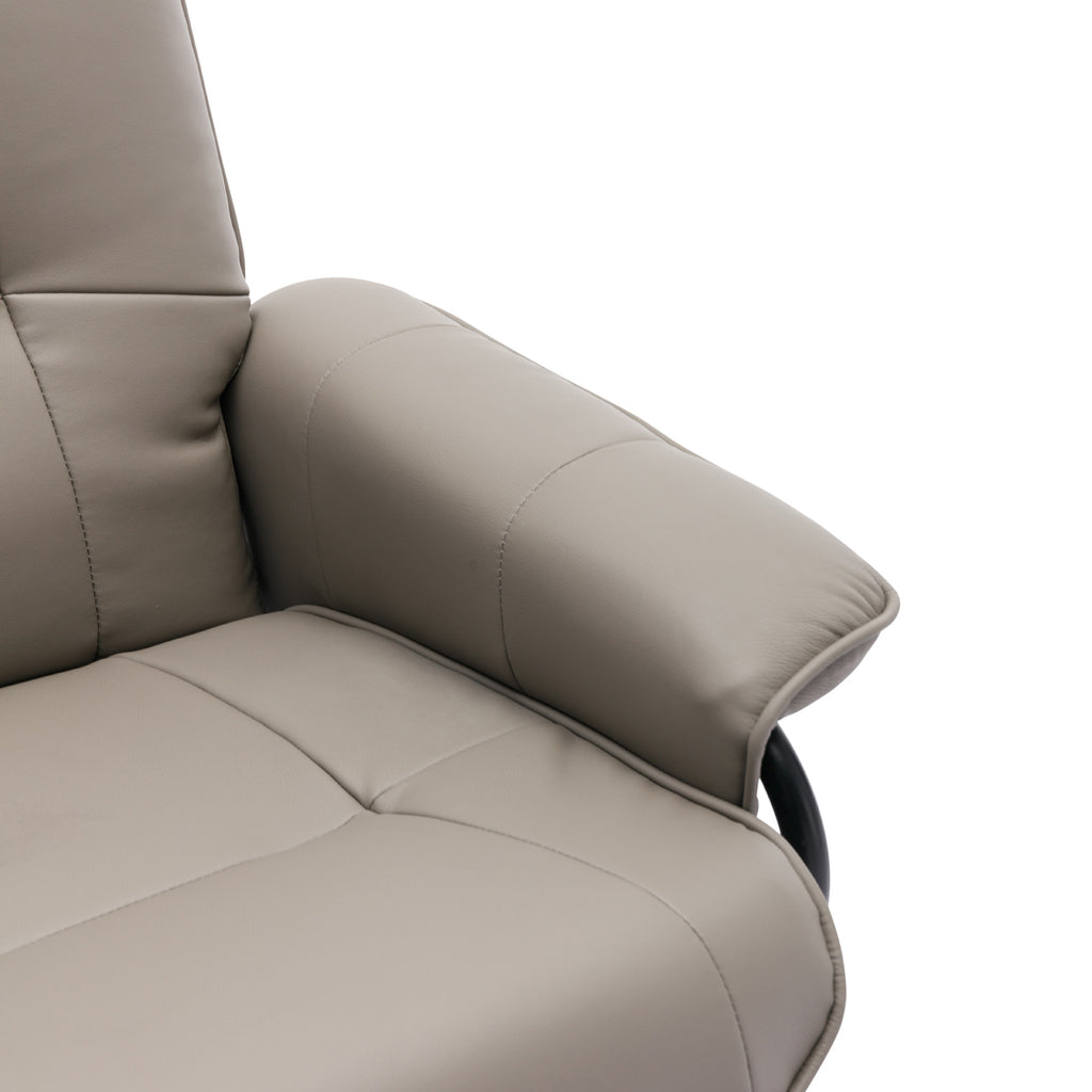 Grey Faux Leather Manual Swivel Recliner with Footrest S254089