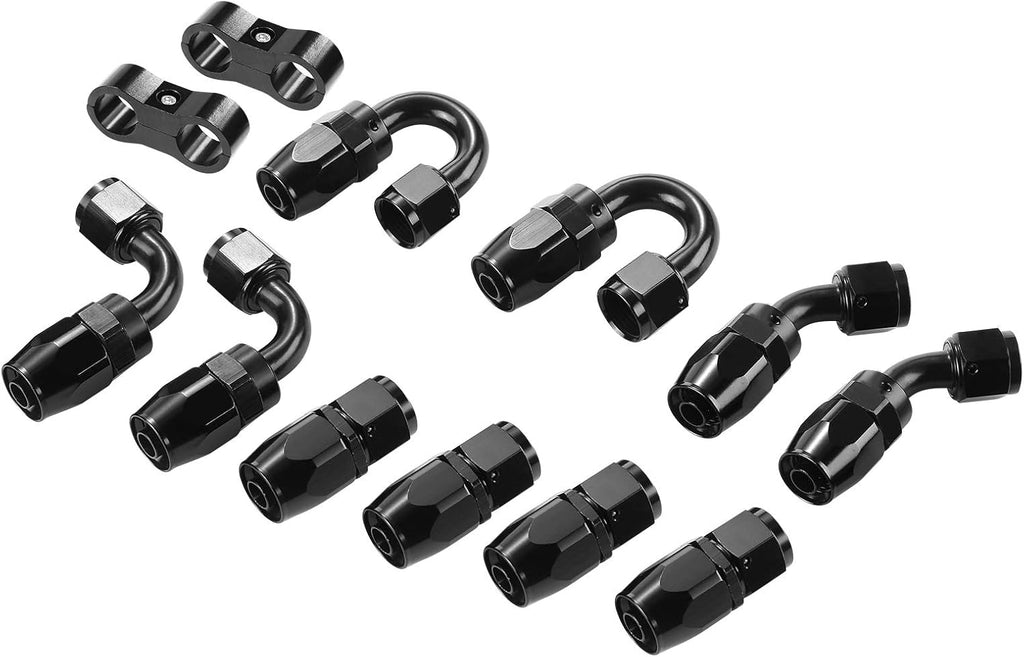 20Ft 8AN 1/2" Stainless Steel Nylon Braided CPE Oil Hose Kit Black Pack of 2 B185032
