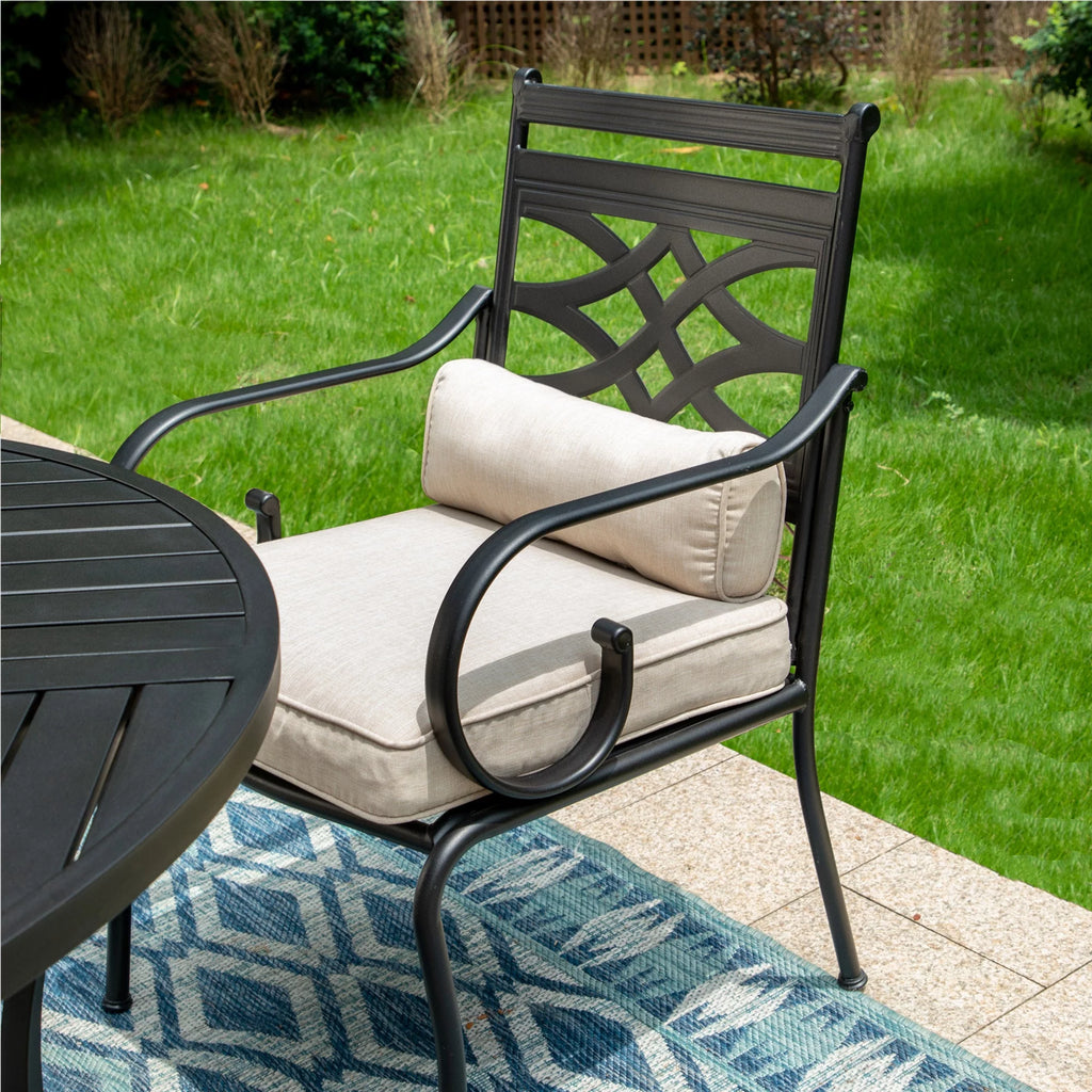 5-Piece Outdoor Dining Set with Cushioned Chairs & Round Table G280612