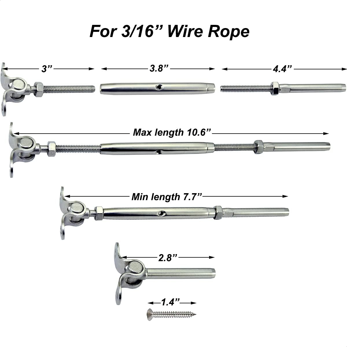 10 Pairs Stainless Steel Cable Railing Hardware Kit X664
