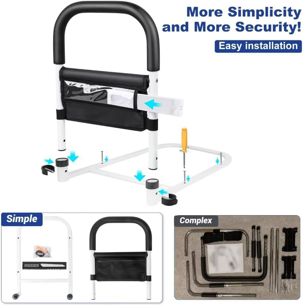 Bed Rail with Motion Light, Non-Slip Handle, Storage Pocket M217259
