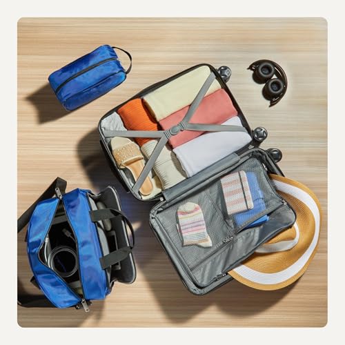 3-Piece Black Luggage Set with 8 Spinner Wheels A49672