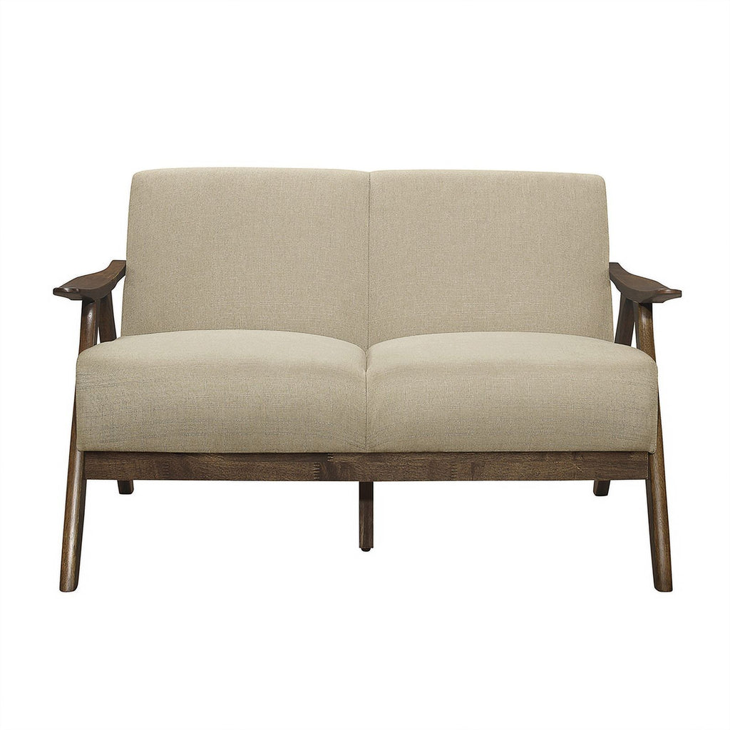 Textured Fabric 2-Piece Upholstered Sofa Set in Light Brown S12643