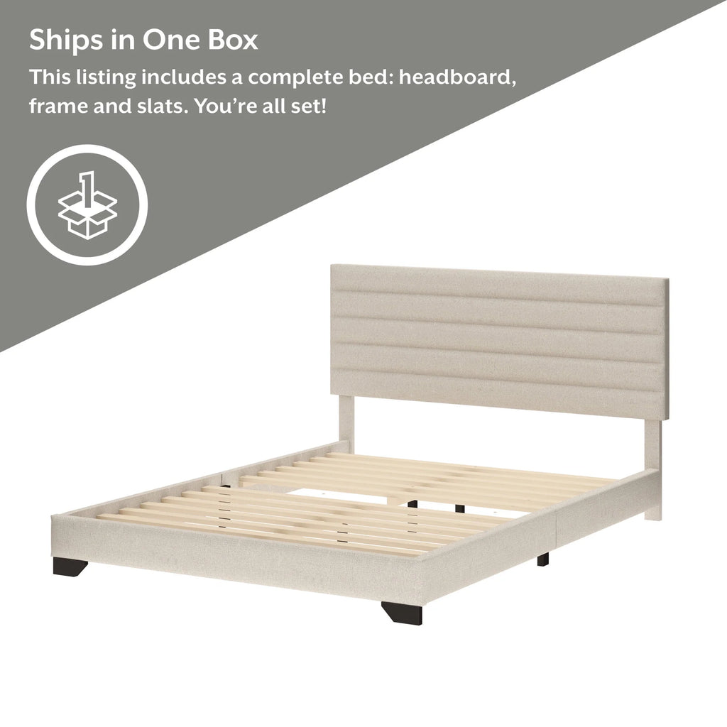 Charcoal Upholstered Queen Platform Bed T6453