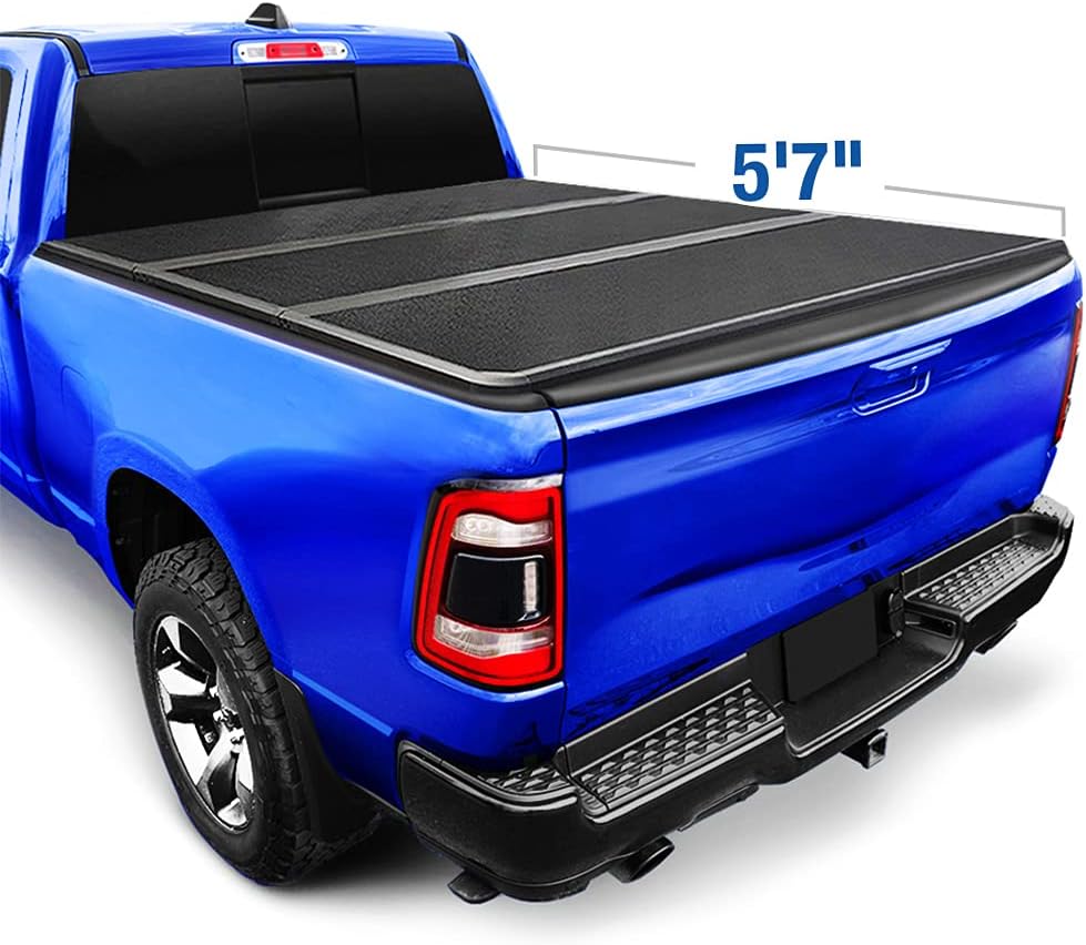 Soft Tri-Fold Truck Bed Tonneau Cover for 2019-2022 Ram 1500 New Body Style, 6'4" Bed (76") R607105