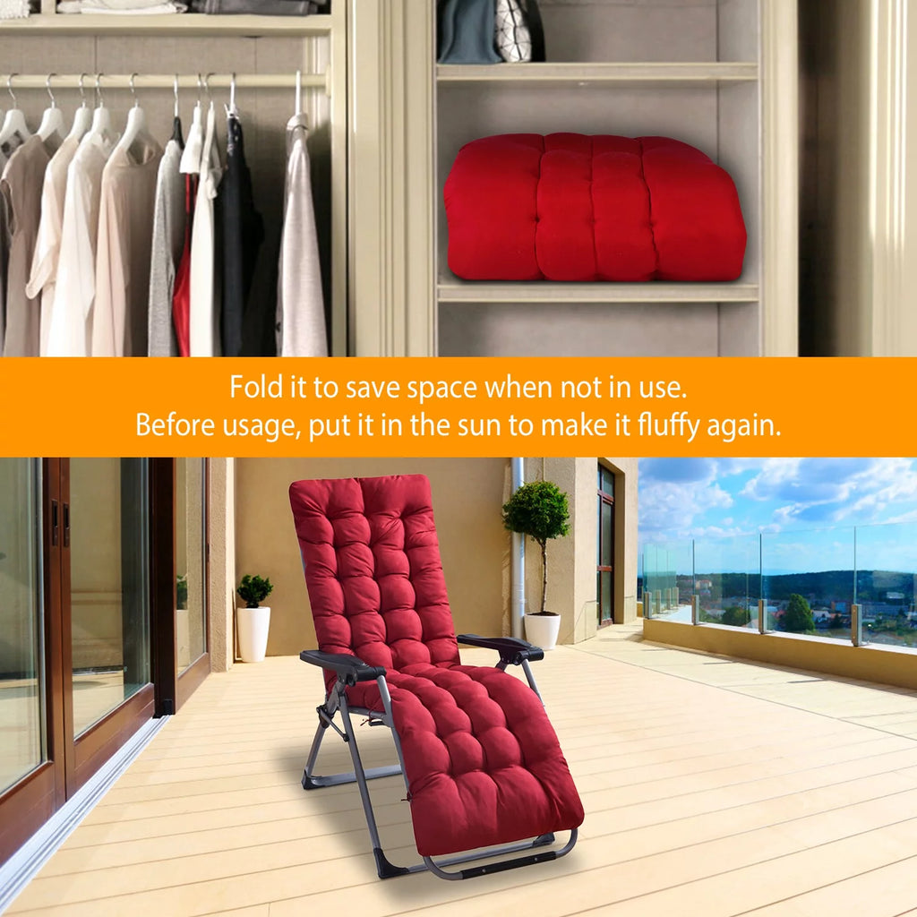 Red Outdoor Chaise Lounger Cushion P278