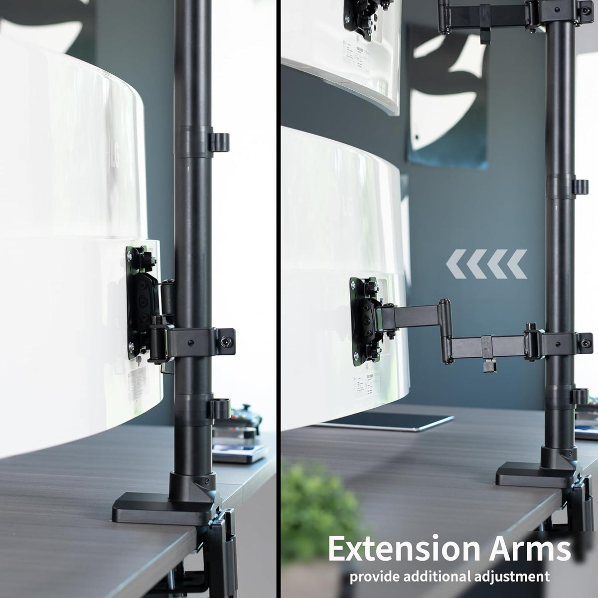 Black Dual Monitor Desk Mount for Ultrawide Screens up to 43 inches R71776