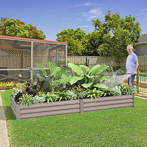 Gray Steel Raised Garden Bed (8x2x1FT) Z66611