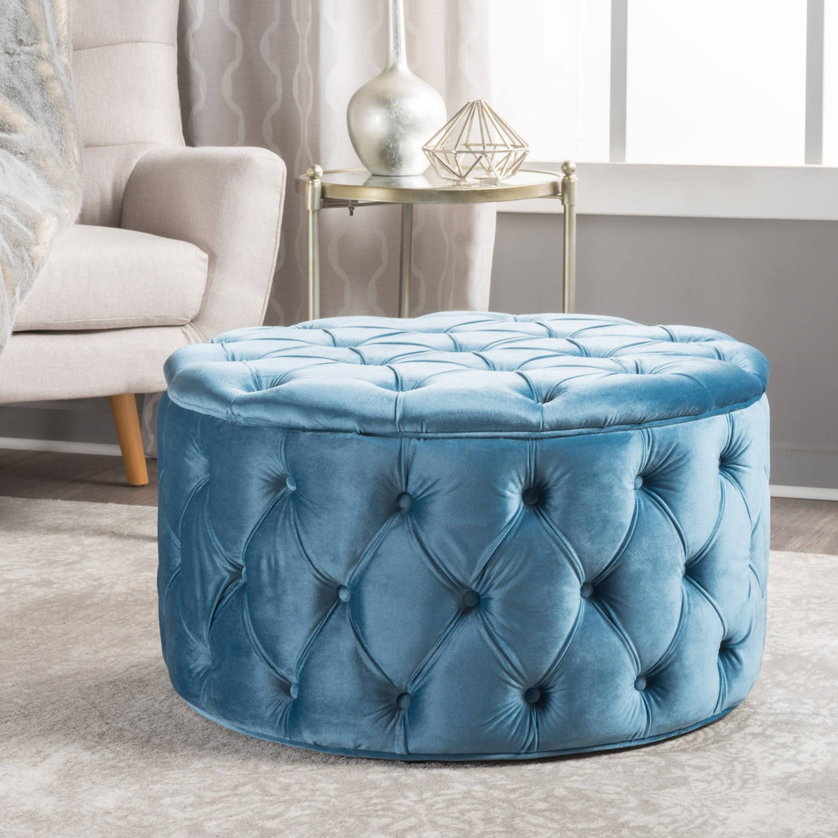Fuchsia Round Ottoman P558