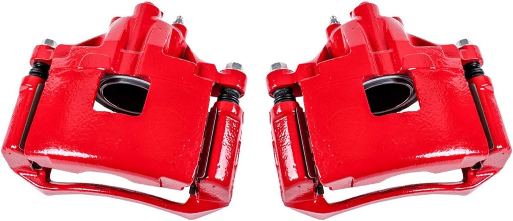 Red Powder Coated Semi-Loaded Caliper Assembly Pair Set Z306541