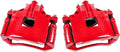 Red Powder Coated Semi-Loaded Caliper Assembly Pair Set Z306541