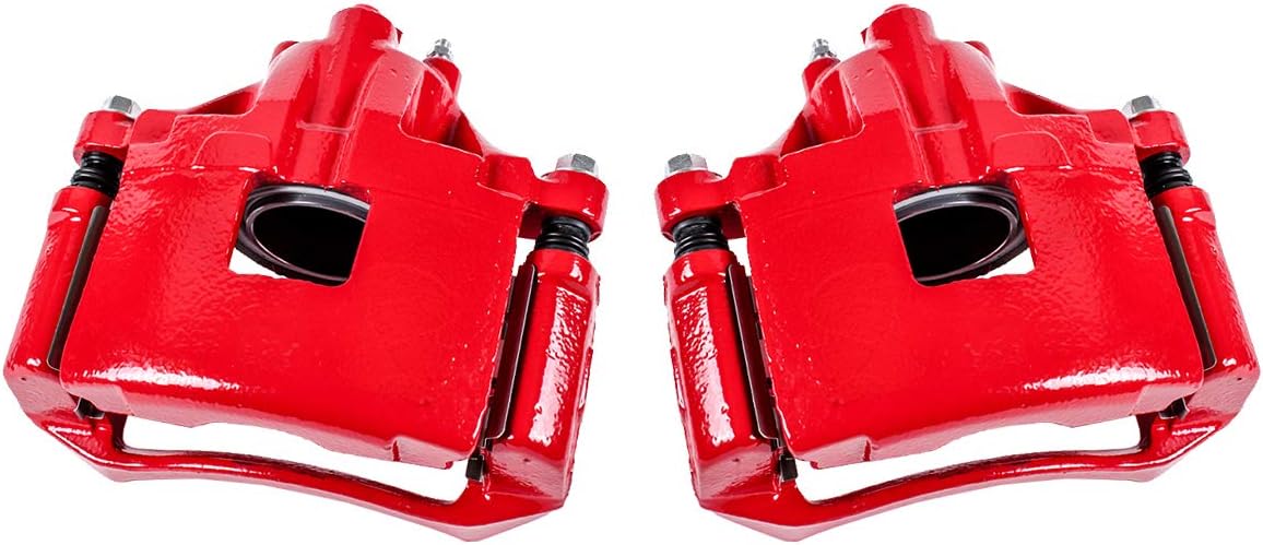 Red Powder Coated Semi-Loaded Caliper Assembly Pair Set Z306541
