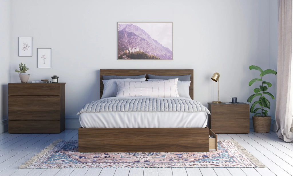 Queen Size Walnut Wood Headboard G946004