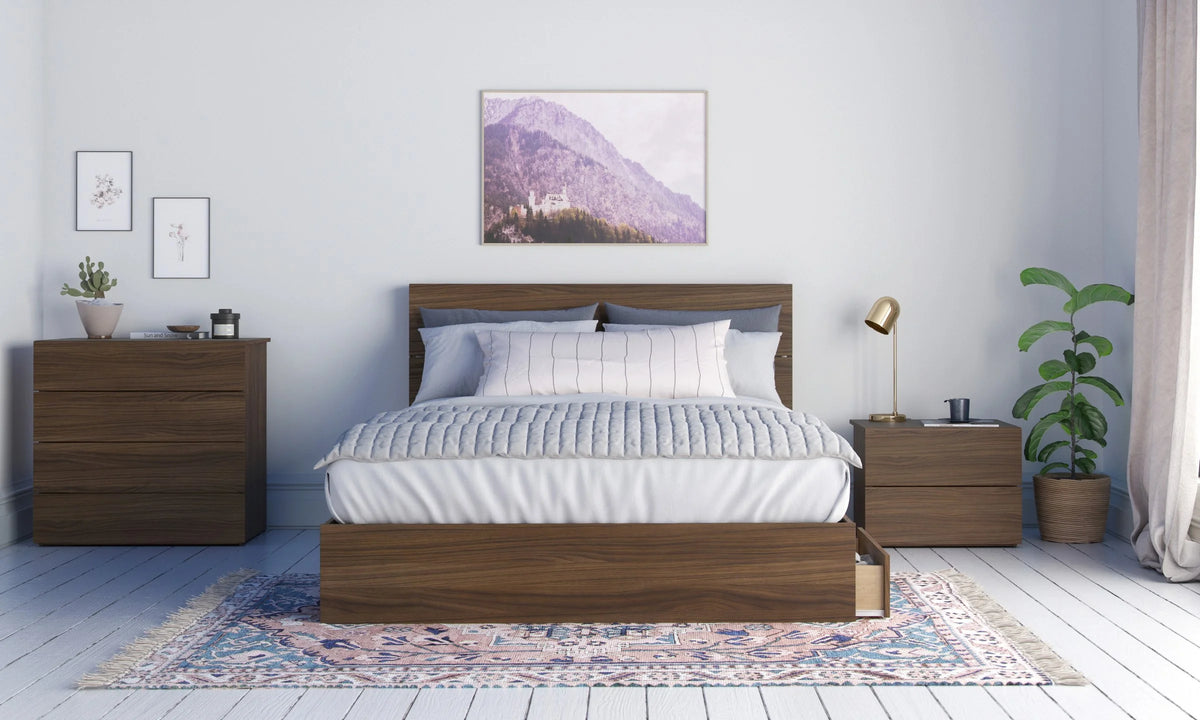 Queen Size Walnut Wood Headboard G946004