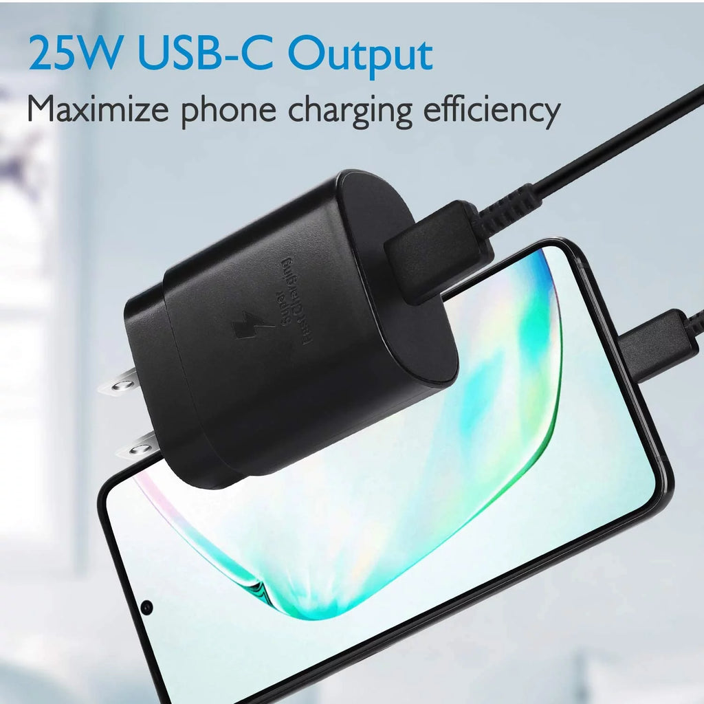 25W Type C UL Certified Charger with USB C Cable and USB Type C Headphones C25333