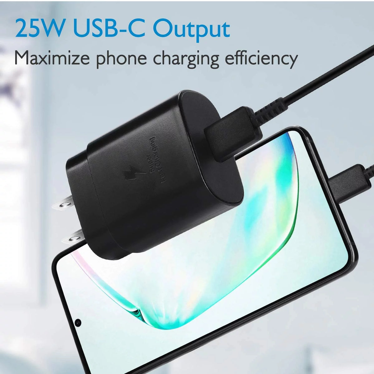 25W Type C UL Certified Charger with USB C Cable and USB Type C Headphones C25333