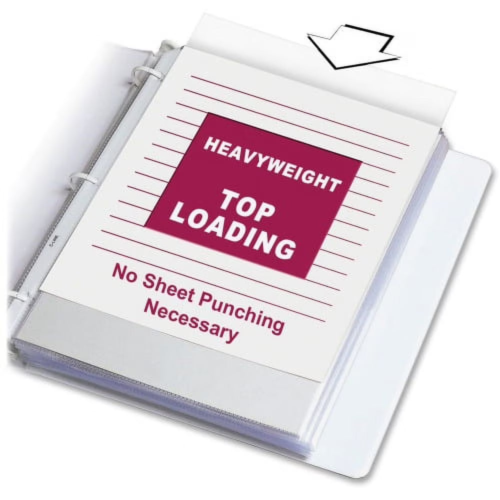 Heavyweight Poly Sheet Protectors Clear, Top Loading, 11 x 8-1/2, 100/BX F21889