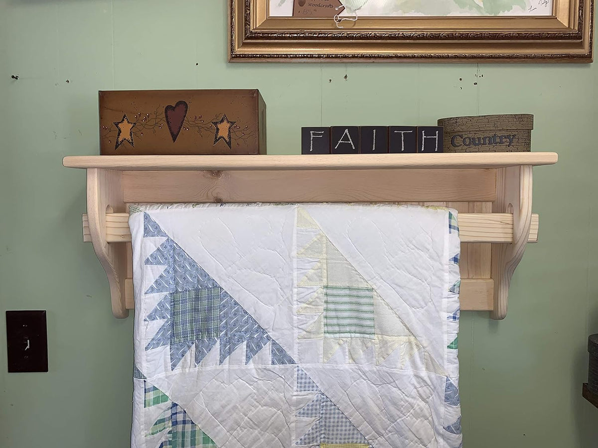 Unfinished Wood Quilt Rack L580238