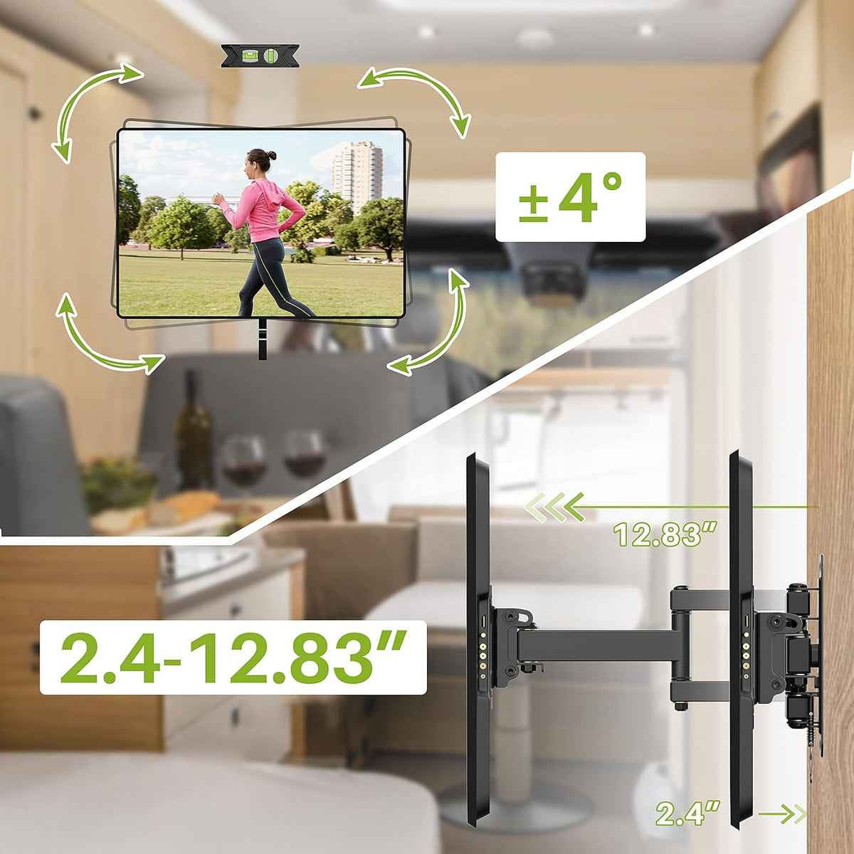 Lockable RV TV Mount for 10-26 Inch Flat Screens, Pack of 2 E2344