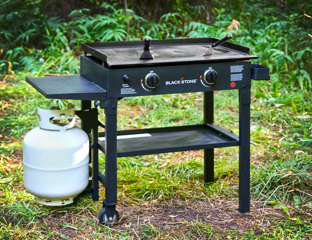 28 in 2-Burner Propane Gas Grill with Griddle Top L63815