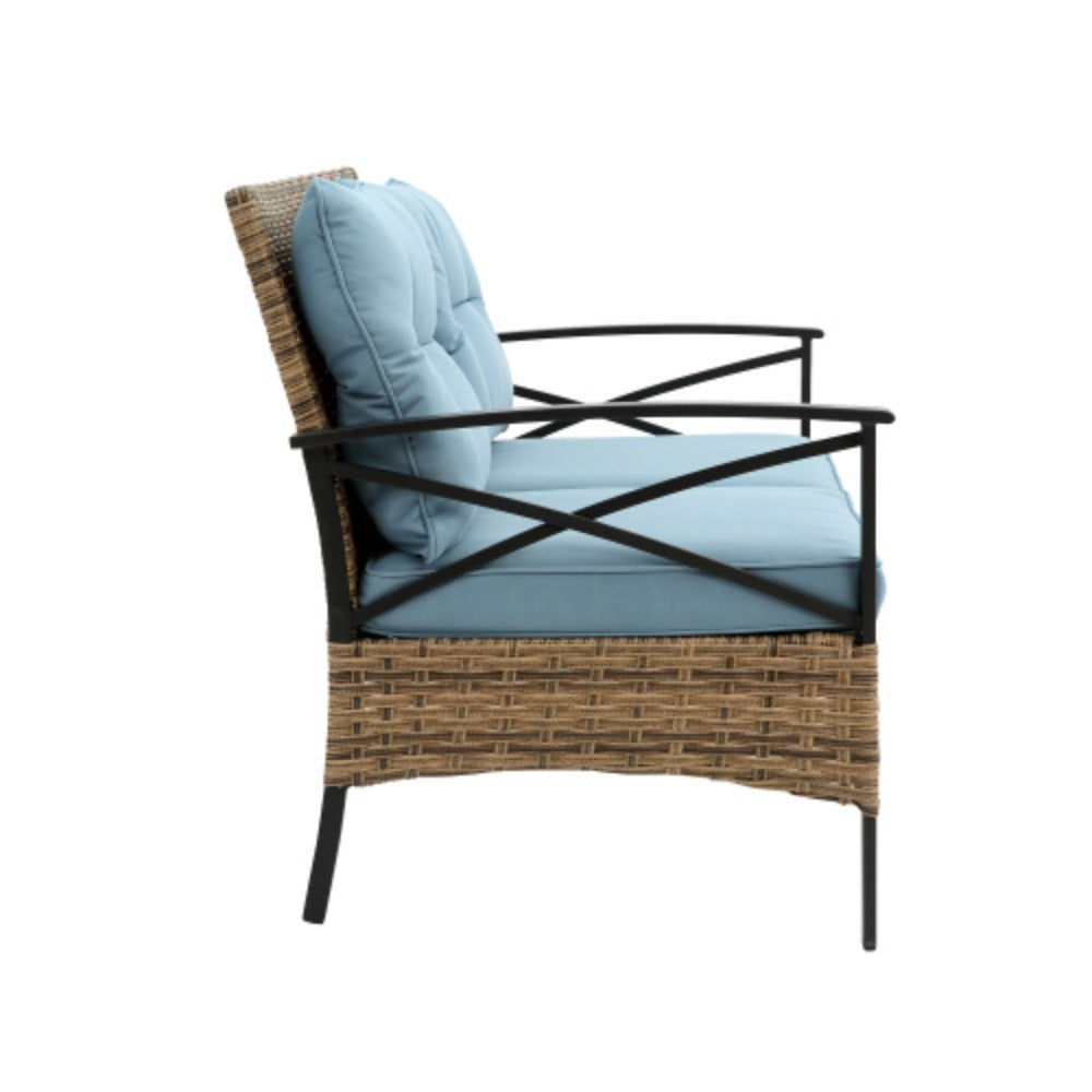 4 Piece Rattan Wicker Outdoor Corner Sofa Set with Cushion K444575
