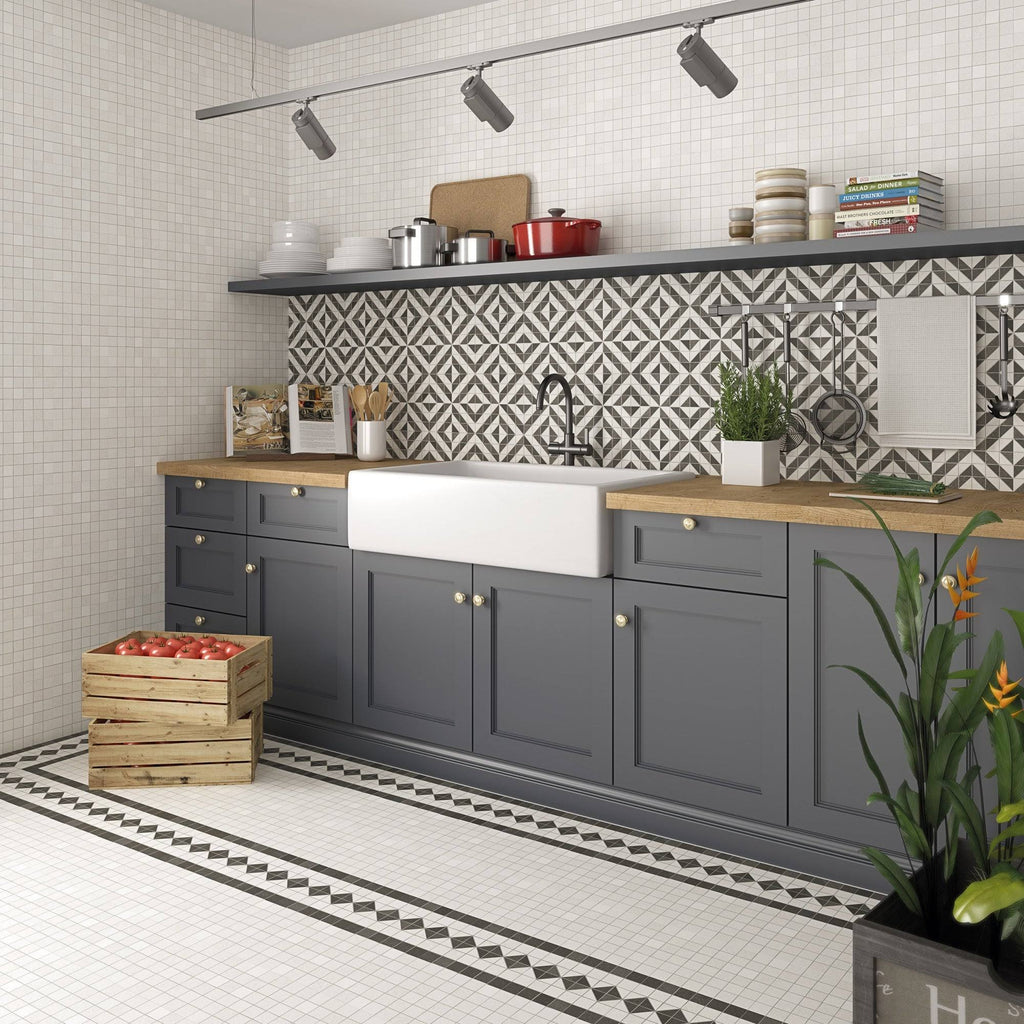 White 8x22 Square Floor and Wall Tile N997