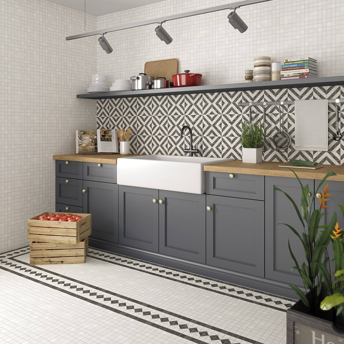 White 8x22 Square Floor and Wall Tile N997