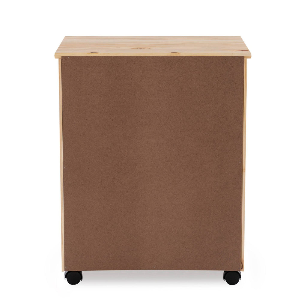 Natural Linon Six Drawer Wide Roll Cart A9794