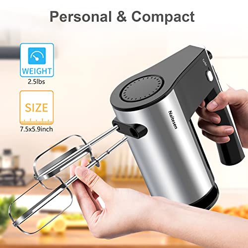 600W 10 Speed Handheld Electric Mixer with Beaters Dough Hooks F5982
