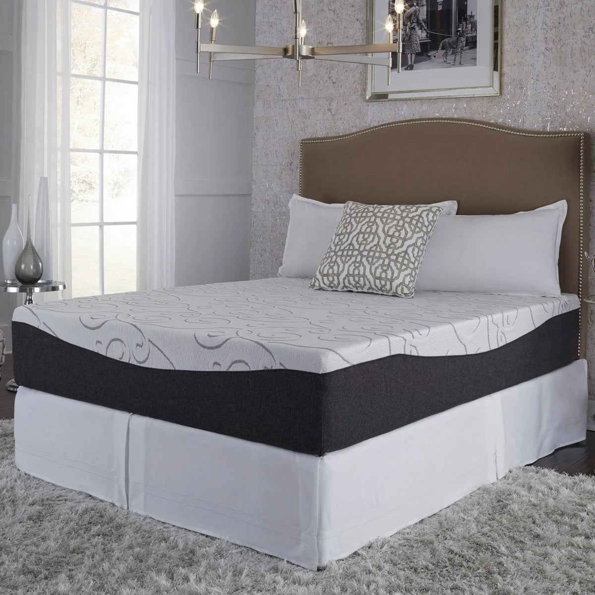White 12-Inch Gel Memory Foam Mattress Twin V192