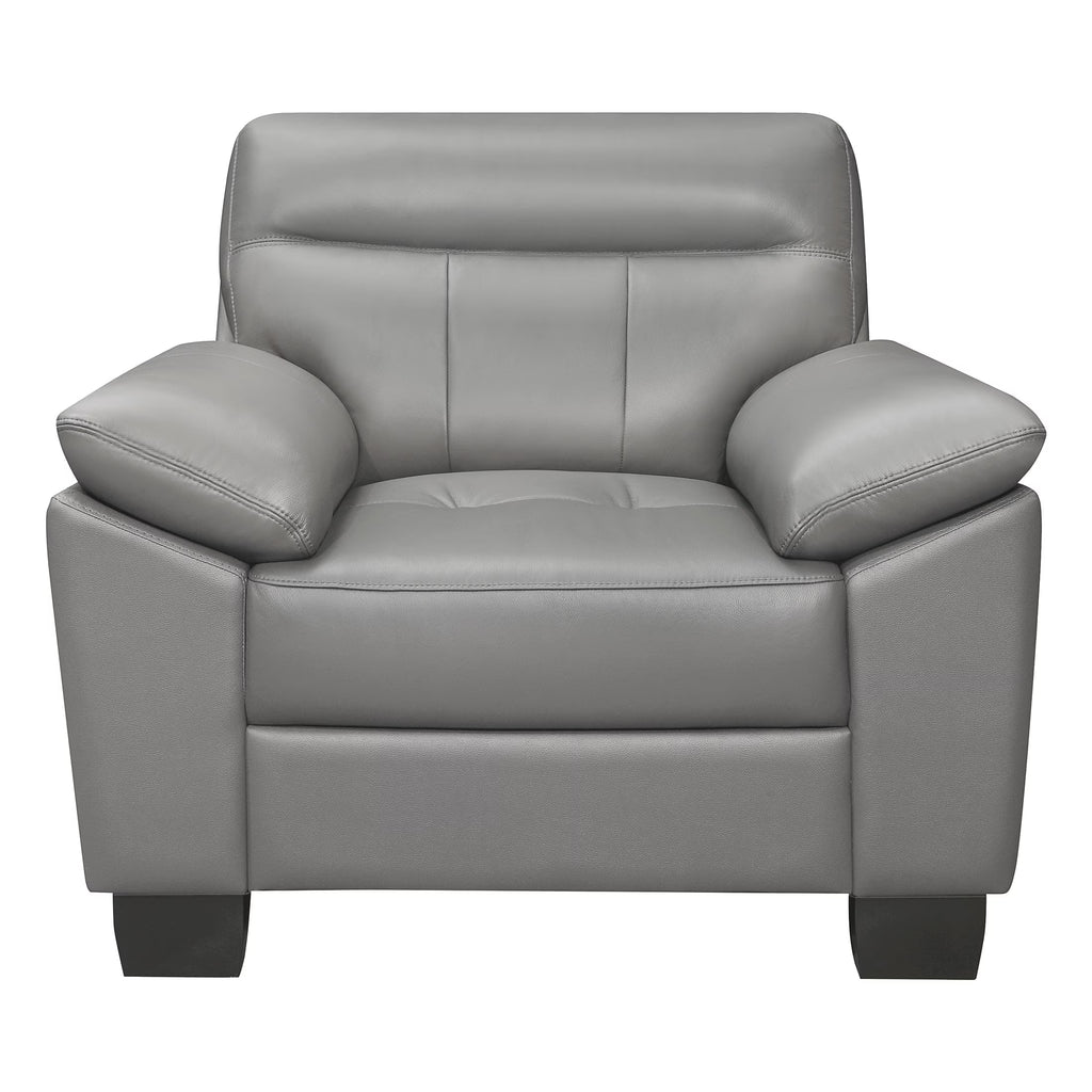 Gray Leather Upholstered Chair W32355