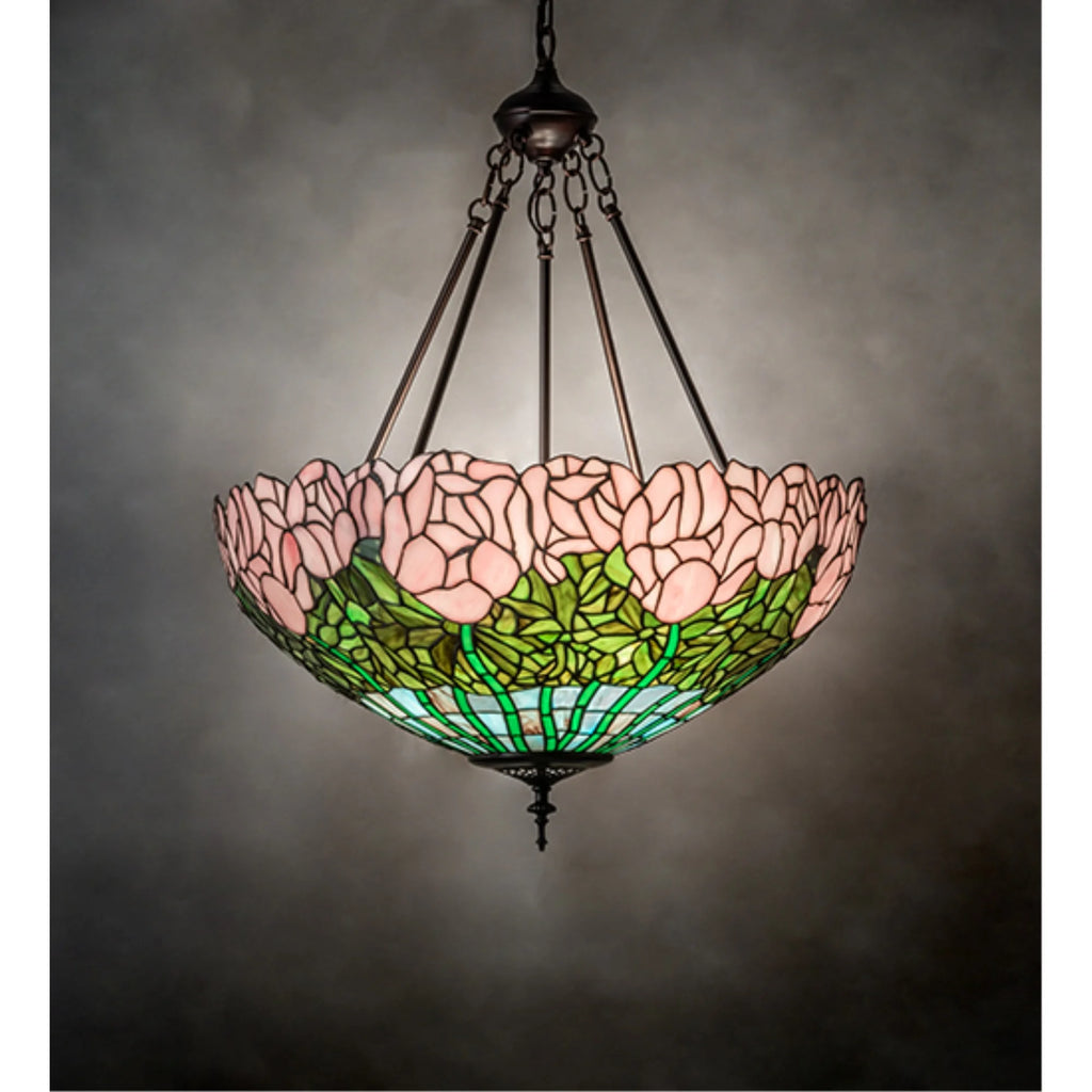 22 Inch Wide Cabbage Rose Inverted Pendant R3188