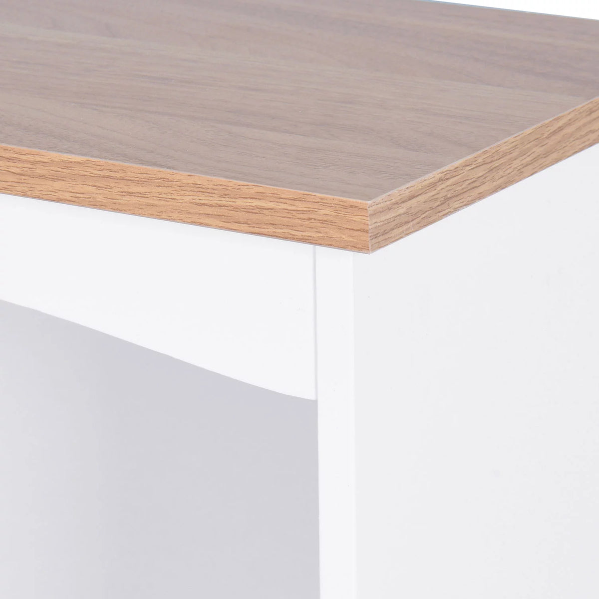 White Wooden Microwave Storage Cabinet with Adjustable Shelf N92216