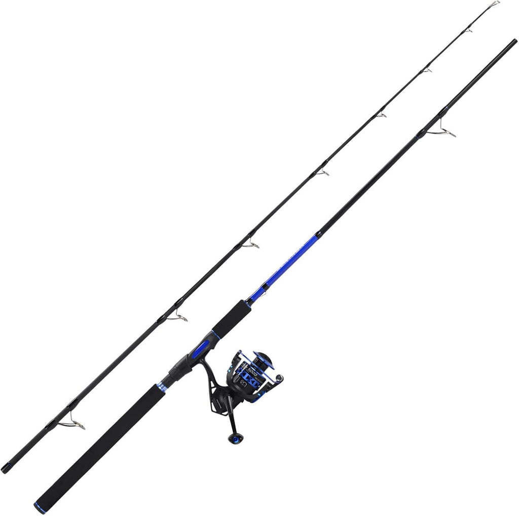 Fishing Rod and Reel Combo, Spinning & Baitcasting Combos, IM6 Graphite 2Pc Blanks, Stainless Steel Guides with Ceramic Rings, Contoured EVA Handles Z450